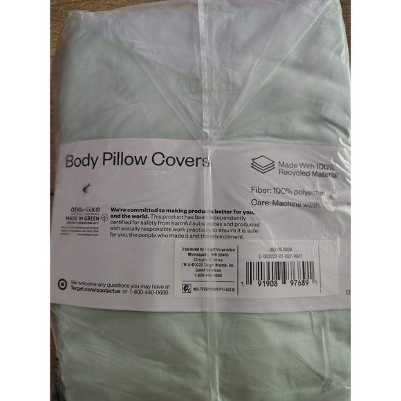 Room Essentials Body Pillow Covers Floral Print 100 Recycled Polyester 2 in pk - Picture 2 of 4